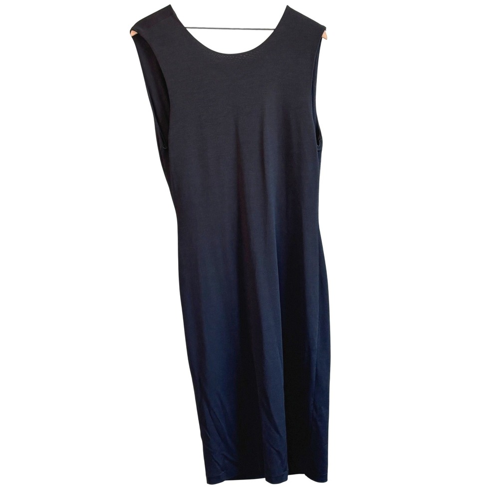 T‎ by Alexander Wang Cowl Back Midi Dress Black Women Size Large Sleeveless